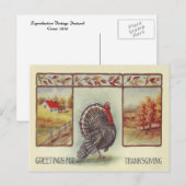 Cartes Pour Fêtes Annuelles Salutations Pour Thanksgiving (Devant / Derrière)