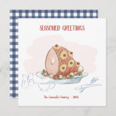 Cartes Pour Fêtes Annuelles Salutations saisonnières - Jambon glacé à l'ananas (Devant / Derrière)