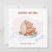 Cartes Pour Fêtes Annuelles Salutations saisonnières - Jambon glacé à l'ananas (Devant)