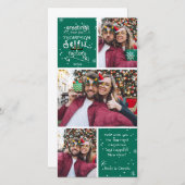 Cartes Pour Fêtes Annuelles Salutations sELFie en blanc, couleur verte modifia (Devant / Derrière)