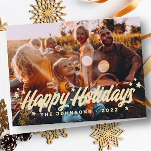 Cartes Pour Fêtes Annuelles Salutations Simples et Ludiques Modernes Étoiles P