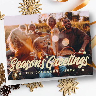 Cartes Pour Fêtes Annuelles Salutations Simples Modernes et Ludiques avec Étoi