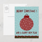 Cartes Pour Fêtes Annuelles salutations vert arbre (Devant / Derrière)