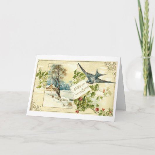 Cartes Pour Fêtes Annuelles Salutations victoriennes de Noël (Devant)