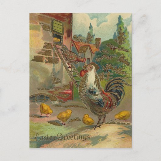 Cartes Pour Fêtes Annuelles Salutations vintages de Pâques (Devant)