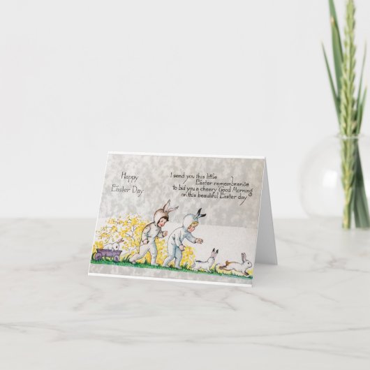 Cartes Pour Fêtes Annuelles Salutations vintages de Pâques (Devant)