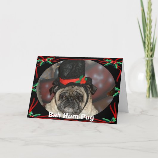 Cartes Pour Fêtes Annuelles Sam xmas, Bah Hum-Pug (Devant)