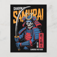 Samouraï Chat Noir Guerrier Japonais Vintage 