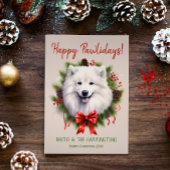 Cartes Pour Fêtes Annuelles Samoyé Chien Noël Joyeux Pawlidays Howlidays
