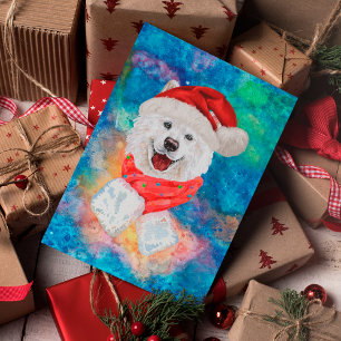 Cartes Pour Fêtes Annuelles Samoyed Breed Dog Christmas