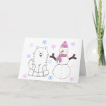 Cartes Pour Fêtes Annuelles Samoyed & Snowman<br><div class="desc">Cet article a mon design Samoyed & Snowman dessus.  Merveilleux design de vacances à donner en cadeau ou à garder pour vous-même.</div>