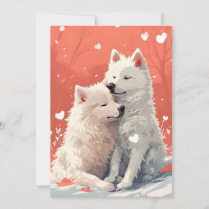 Cartes Pour Fêtes Annuelles Samoyed Valentine's day