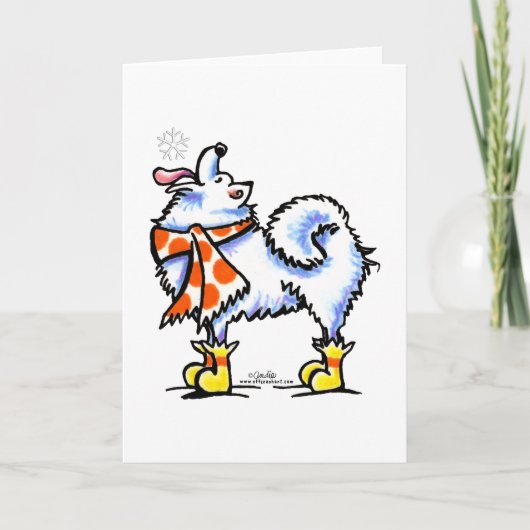Cartes Pour Fêtes Annuelles Samoyo American Eskimo Dog Snowflake (Devant)