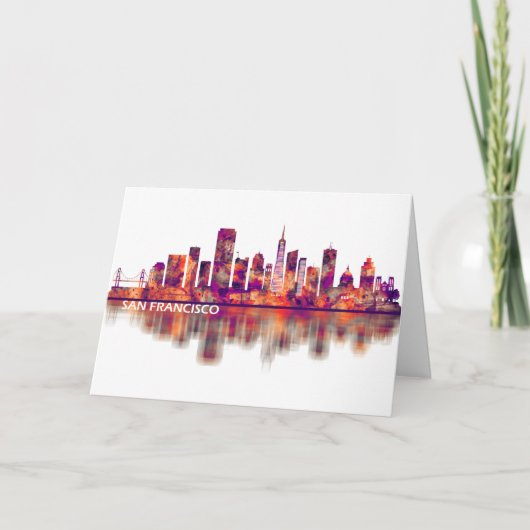 Cartes Pour Fêtes Annuelles San Francisco California Skyline (Devant)