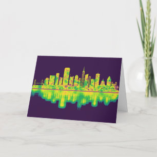 Cartes Pour Fêtes Annuelles San Francisco California Skyline
