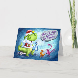 Cartes Pour Fêtes Annuelles SAN T-REX arrive en ville!(mat) par Jeff Willis