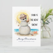 Cartes Pour Fêtes Annuelles Sandman Tropical Beach Noël (Debout devant)