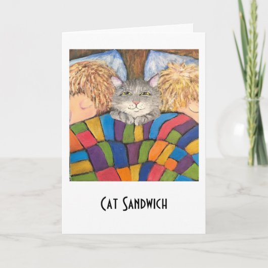Cartes Pour Fêtes Annuelles Sandwich à chat (Devant)
