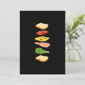 Cartes Pour Fêtes Annuelles Sandwich au pain fromage & jambon gourmand (Debout devant)