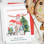 Cartes Pour Fêtes Annuelles Santa and His Helpers Cute Personalized Kids<br><div class="desc">Personalized Christmas Card for kids .. from Santa and His Helpers (editable). The design features a cute illustration of Santa and his Helpers with a sledge of gifts, a gnome and decorated Christmas tree. The template is set up for you to customize all of the wording to suit. It is...</div>