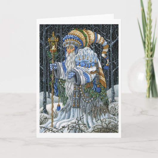 Cartes Pour Fêtes Annuelles Santa Blue Forest (Devant)