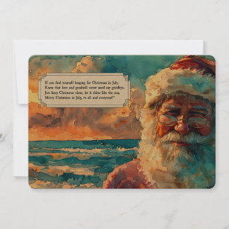 Cartes Pour Fêtes Annuelles Santa by the Sea – Christmas in July Holiday Card 