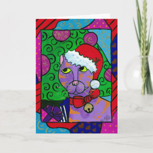 Cartes Pour Fêtes Annuelles Santa Cat