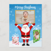 Cartes Pour Fêtes Annuelles Santa célébrant un joyeux Noël 3 Photo (Devant)