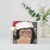 Cartes Pour Fêtes Annuelles Santa Chimp (Debout devant)