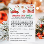 Cartes Pour Fêtes Annuelles Santa Christmas Code Breaker Game<br><div class="desc">Crack the holiday code with our Christmas Code Breaker Printable Game! A mysterious and exciting Christmas puzzle to solve.
76SE A</div>