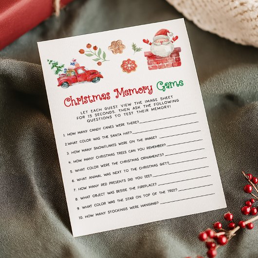Cartes Pour Fêtes Annuelles Santa Christmas Memory Game