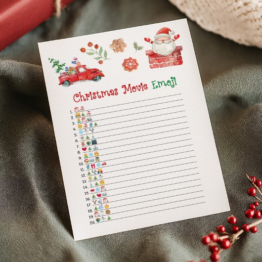 Cartes Pour Fêtes Annuelles Santa Christmas Movie Emoji Game