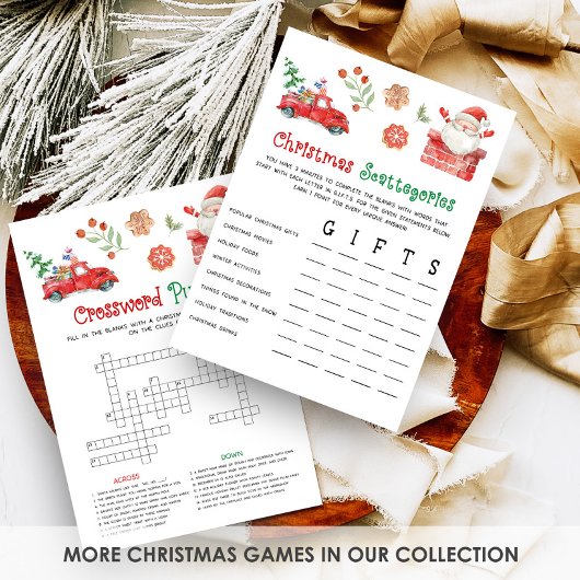 Cartes Pour Fêtes Annuelles Santa Christmas Scattegories Game