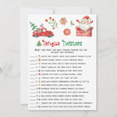 Cartes Pour Fêtes Annuelles Santa Christmas Tongue Twister Game (Devant)