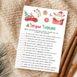 Cartes Pour Fêtes Annuelles Santa Christmas Tongue Twister Game<br><div class="desc">Get ready for laughter with our Christmas Tongue Twist Printable Game! A hilarious challenge full of tricky holiday phrases.
76SE A</div>