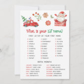 Cartes Pour Fêtes Annuelles Santa Christmas What is your Elf Name Game (Devant)