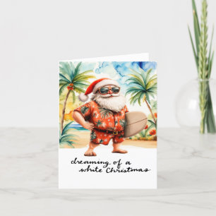 Cartes Pour Fêtes Annuelles SANTA CLAUS à Hawaii Beach pour Noël
