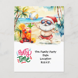 Cartes Pour Fêtes Annuelles SANTA CLAUS à Hawaii Beach pour Noël