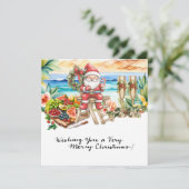 Cartes Pour Fêtes Annuelles SANTA CLAUS à Hawaii Beach pour Noël (Debout devant)