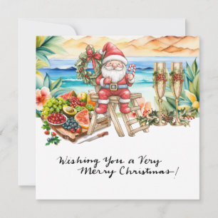 Cartes Pour Fêtes Annuelles SANTA CLAUS à Hawaii Beach pour Noël