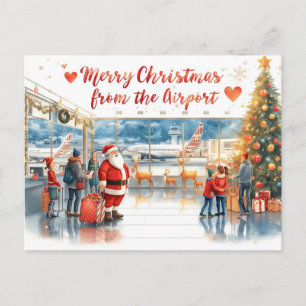 Cartes Pour Fêtes Annuelles Santa Claus à l'aéroport