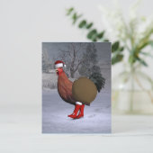 Cartes Pour Fêtes Annuelles Santa Claus au coq Brown (Debout devant)