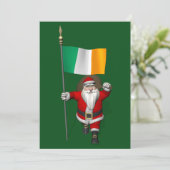 Cartes Pour Fêtes Annuelles Santa Claus Avec L'Ensigne D'Irlande (Debout devant)