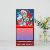 CARTES POUR FÊTES ANNUELLES SANTA CLAUS AVEC VIOLIN (Debout devant)