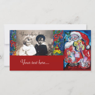 CARTES POUR FÊTES ANNUELLES SANTA CLAUS AVEC VIOLIN