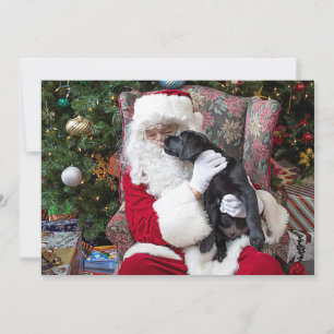 Cartes Pour Fêtes Annuelles Santa Claus Black Lab Dog Christmas Cute Puppy
