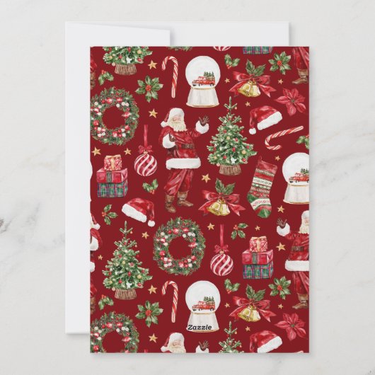 Cartes Pour Fêtes Annuelles Santa Claus classique Arbre de Noël Vert (Dos)