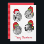 Cartes Pour Fêtes Annuelles Santa Claus Elf Christmas Photo Card Multi Photo<br><div class="desc">Le Père Noël et l'elfe jolly jingle les casquettes. Carte photo de Noël multi-photo. Une façon amusante de souhaiter Joyeux Noël. Avec un joli joli 3 photos mise en page, ce design tout droit du pôle Nord fantasque est une façon amusante de célébrer Noël. Un collage photo de Noël à...</div>