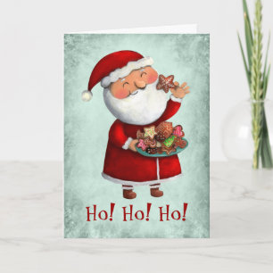 Cartes Pour Fêtes Annuelles Santa Claus et cookies