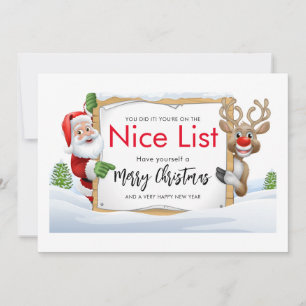 Cartes Pour Fêtes Annuelles Santa Claus Et Un Renard Rouge